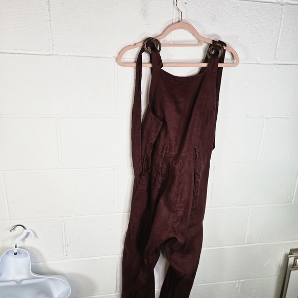 Free People Linen Jumpsuit Utility One Piece Overalls - Picture 10 of 14